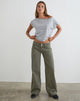 Image of Low Rise Relaxed Cargo Jeans in Olive