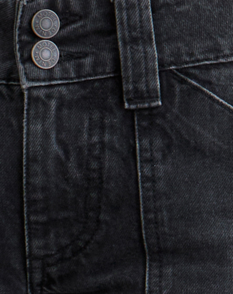Image of Low Rise Relaxed Cargo Jeans in Vintage Black