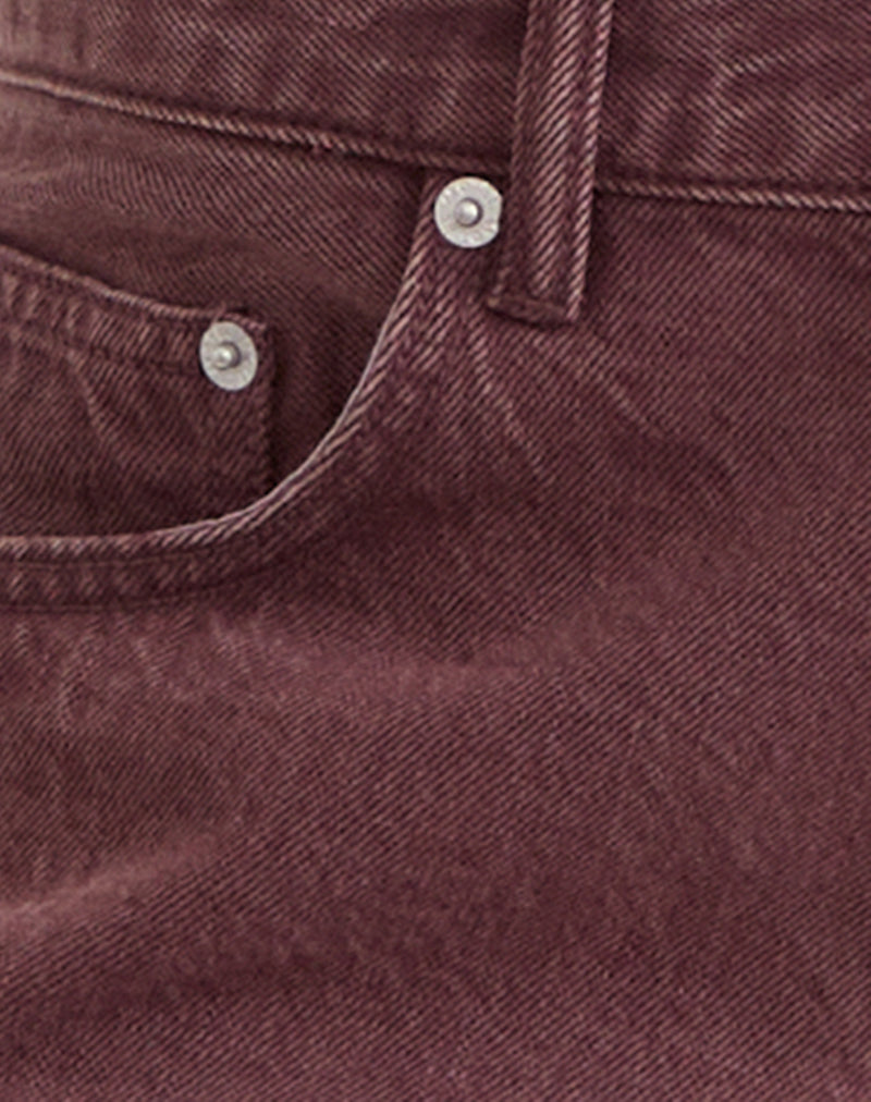 Image of Low Rise Roomy Jeans in Burgundy