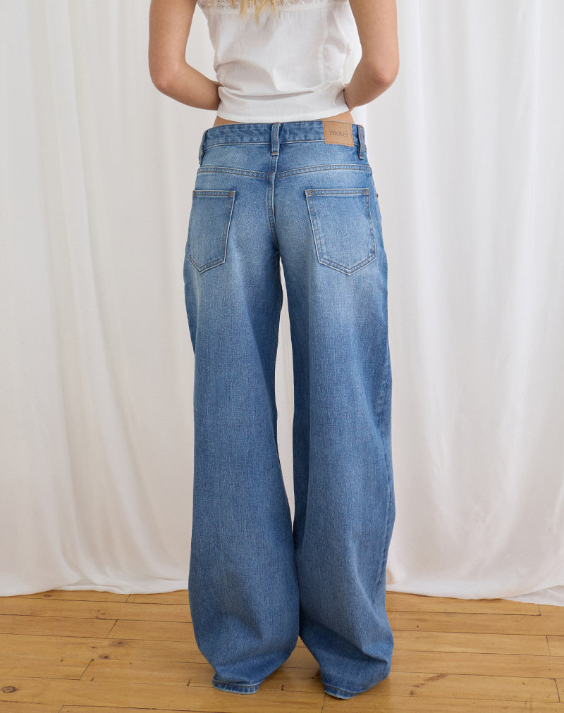 Image of Low Rise Roomy Jeans in Fade Blue