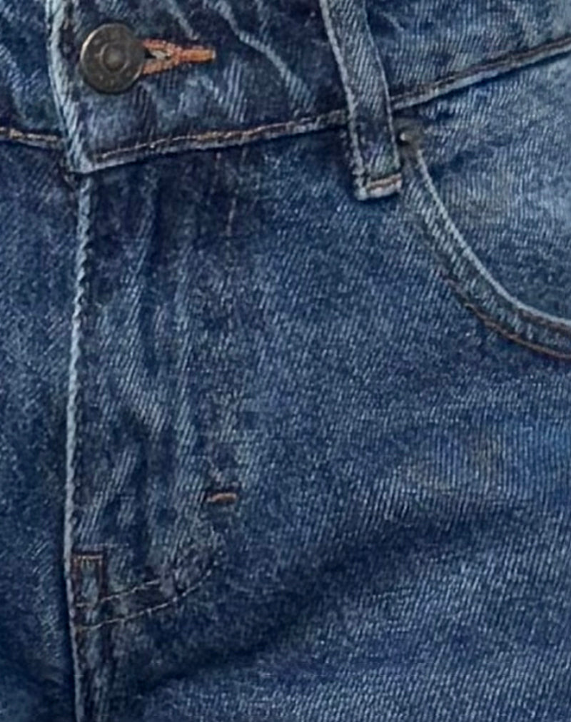 Image of Roomy Extra Wide Low Rise Jean in College Blue
