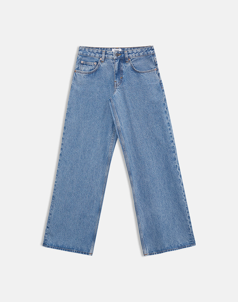 Image of Low Rise Roomy Jeans in Blue Stone