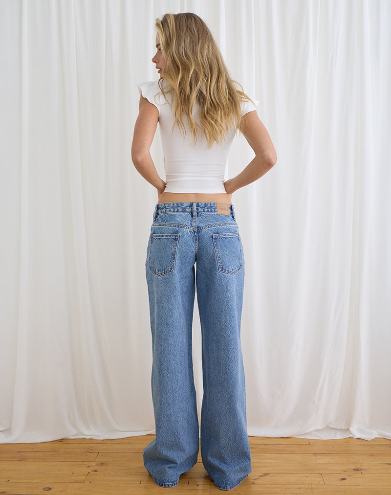 Image of Low Rise Roomy Jeans in Blue Stone
