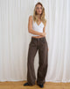 Image of Low Rise Roomy Jeans in Dark Chocolate