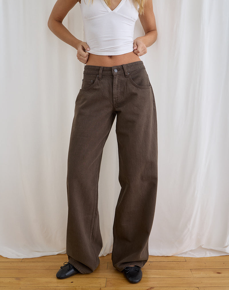 Image of Low Rise Roomy Jeans in Dark Chocolate