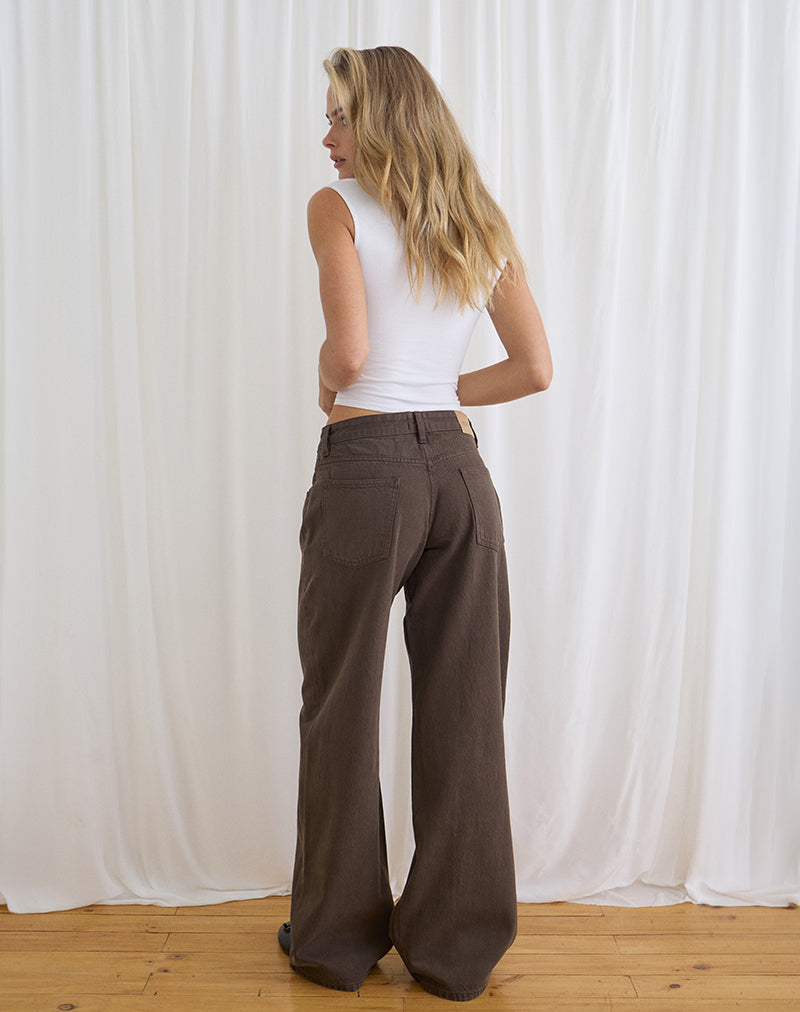 Image of Low Rise Roomy Jeans in Dark Chocolate