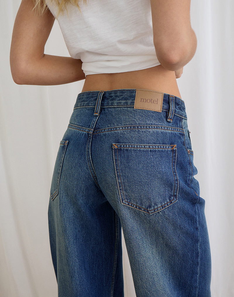 Image of Low Rise Roomy Jeans in Mid Blue Tint