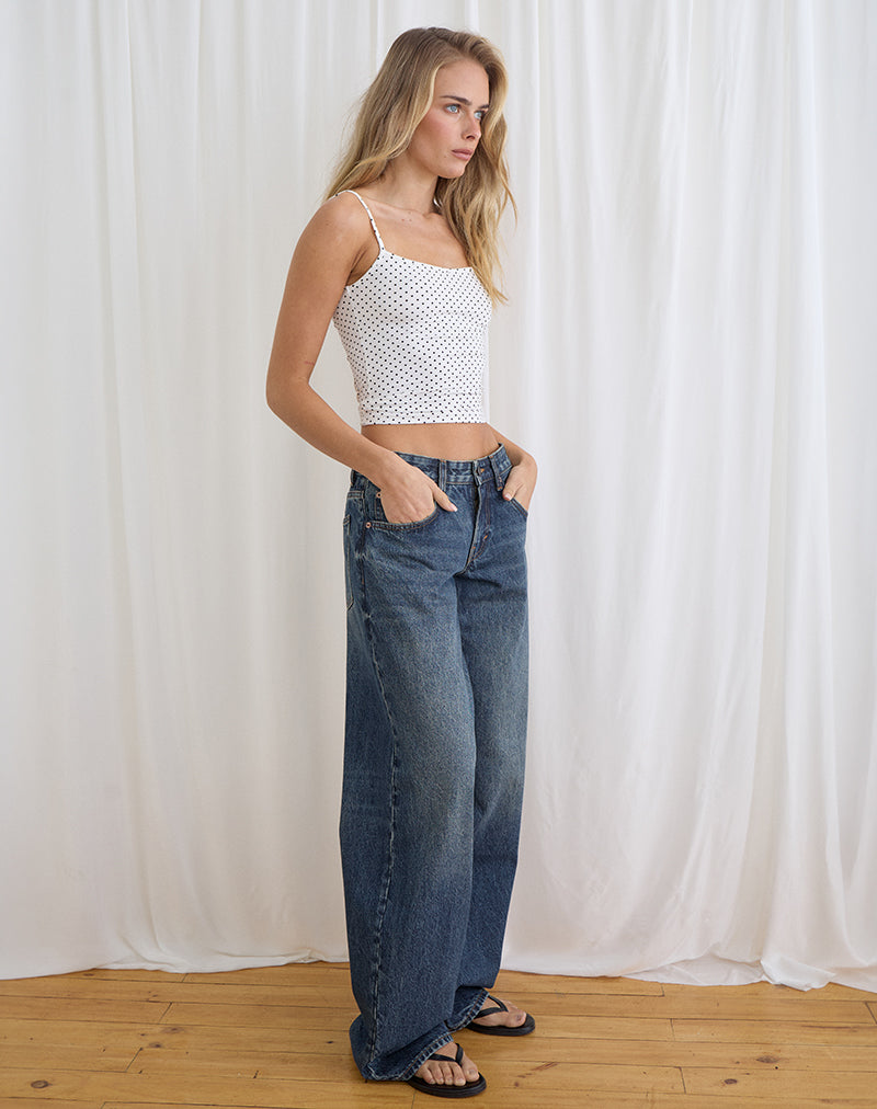 Image of Low Rise Roomy Jeans in Steel Blue