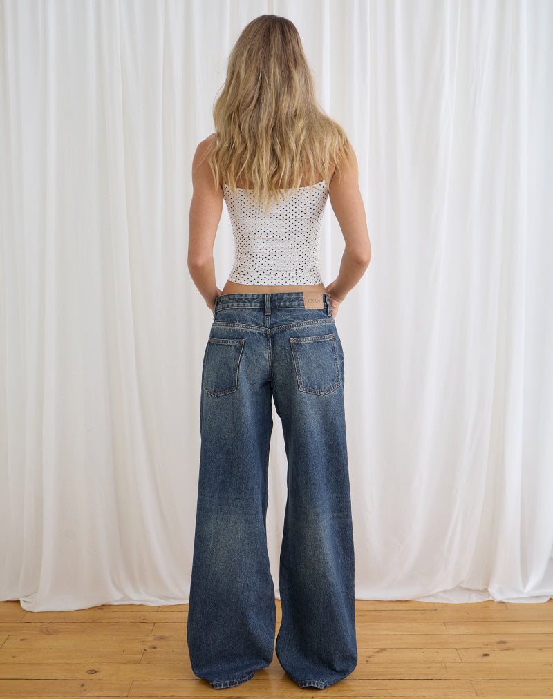 Image of Low Rise Roomy Jeans in Steel Blue