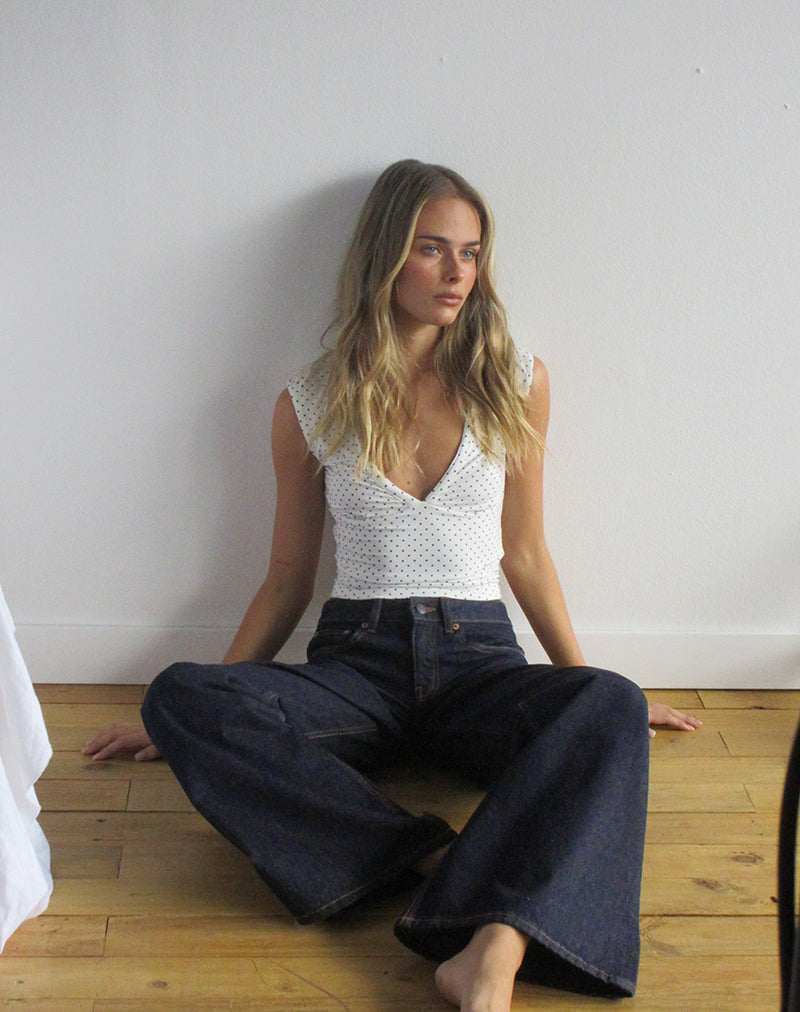 Image of Low Rise Slouchy Flare Jeans in Indigo