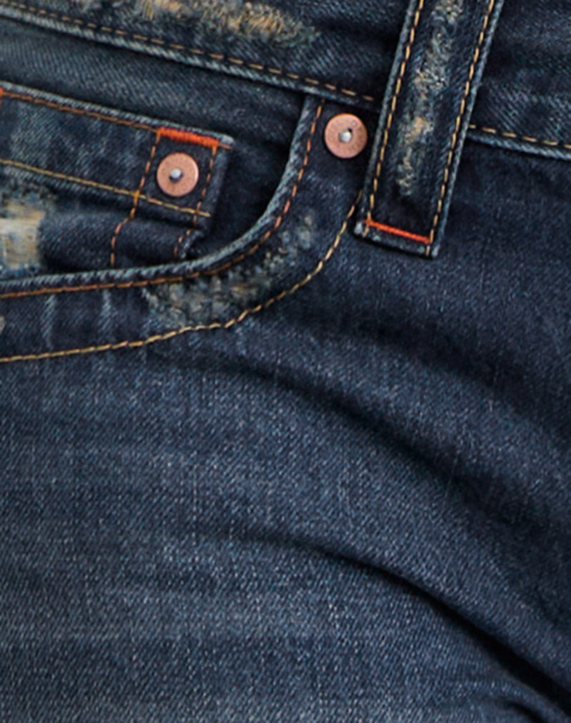 Image of Low Rise Twisted Seam Jeans In Mid Blue Tint