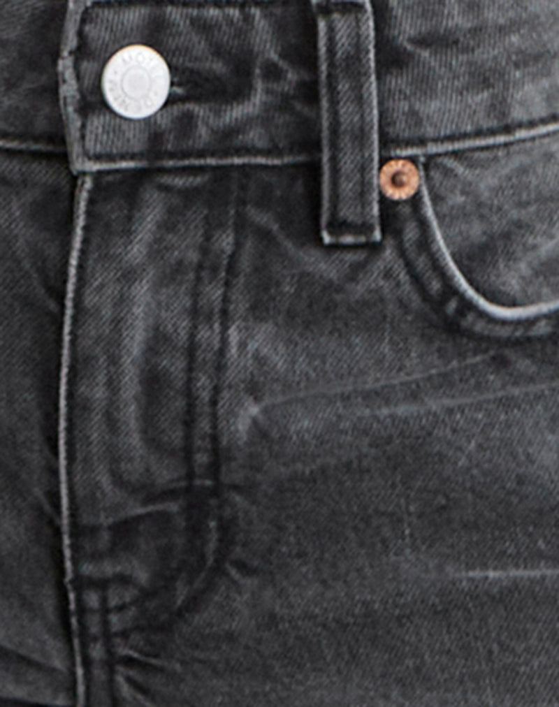 Image of Low Rise Slouchy Flare Jeans in Washed Black Grey