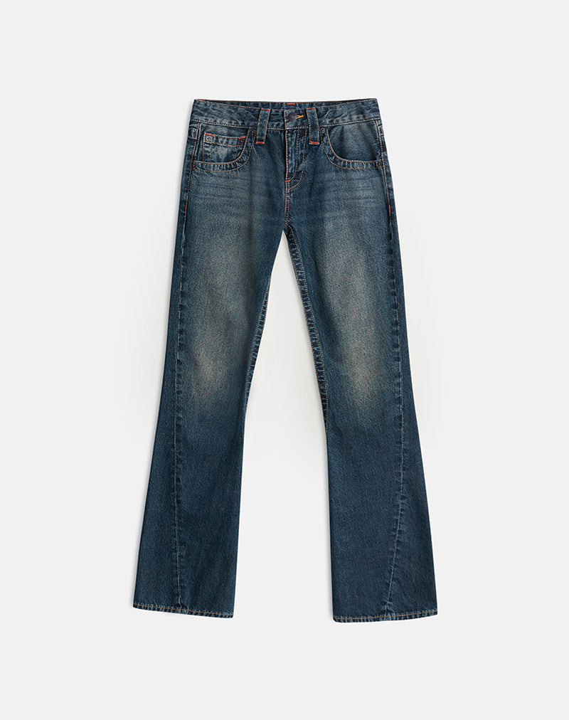 Image of Low Rise Twisted Seam Jeans in Dirty Green