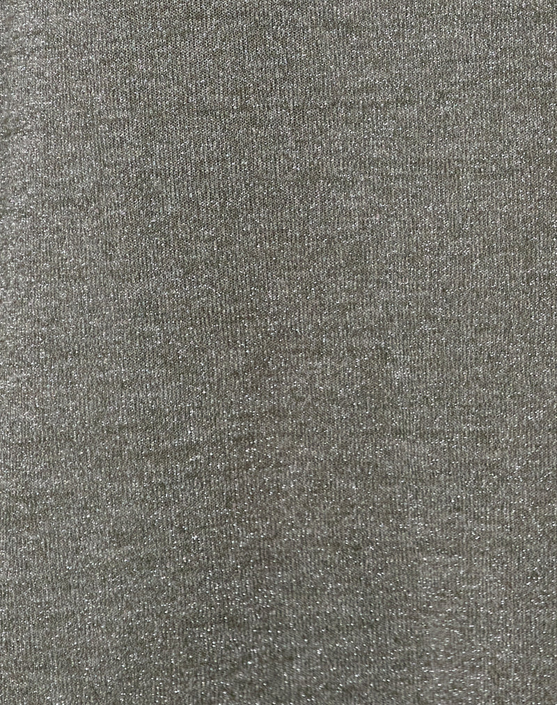 Image of Luciara Midi Skirt in Glitter Knit Khaki