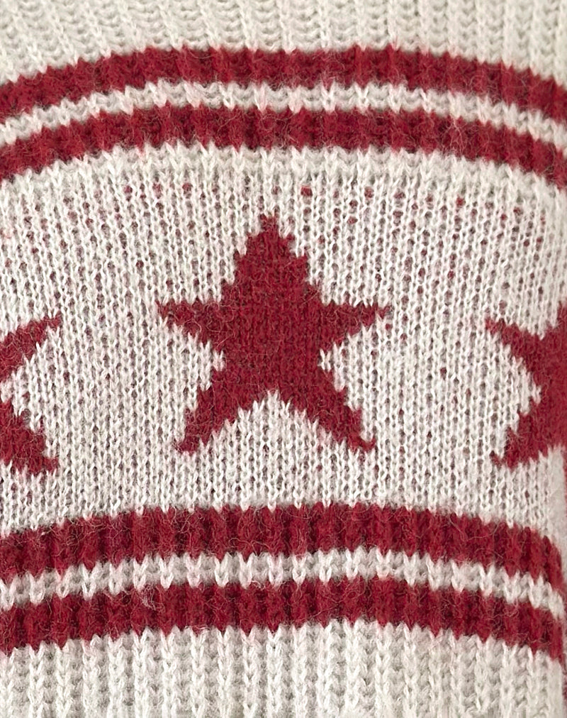 Image of Lulees Oversized Jumper in Oat with Star Stripe