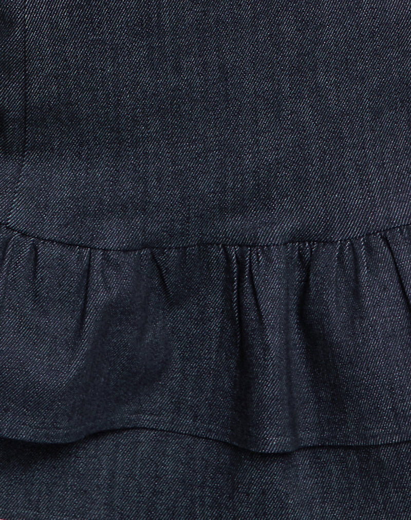 Image of Luminis Mini Dress in Dark Denim Indigo