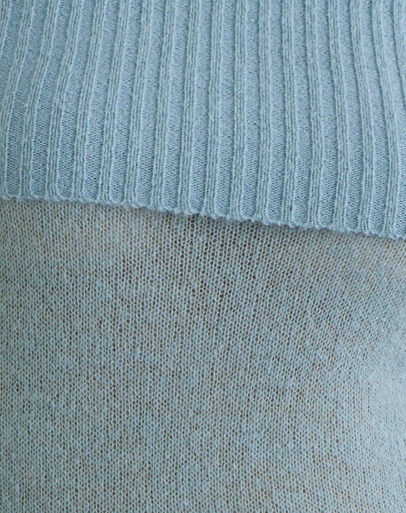 Image of Lune Bardot Jumper in Knit Blue
