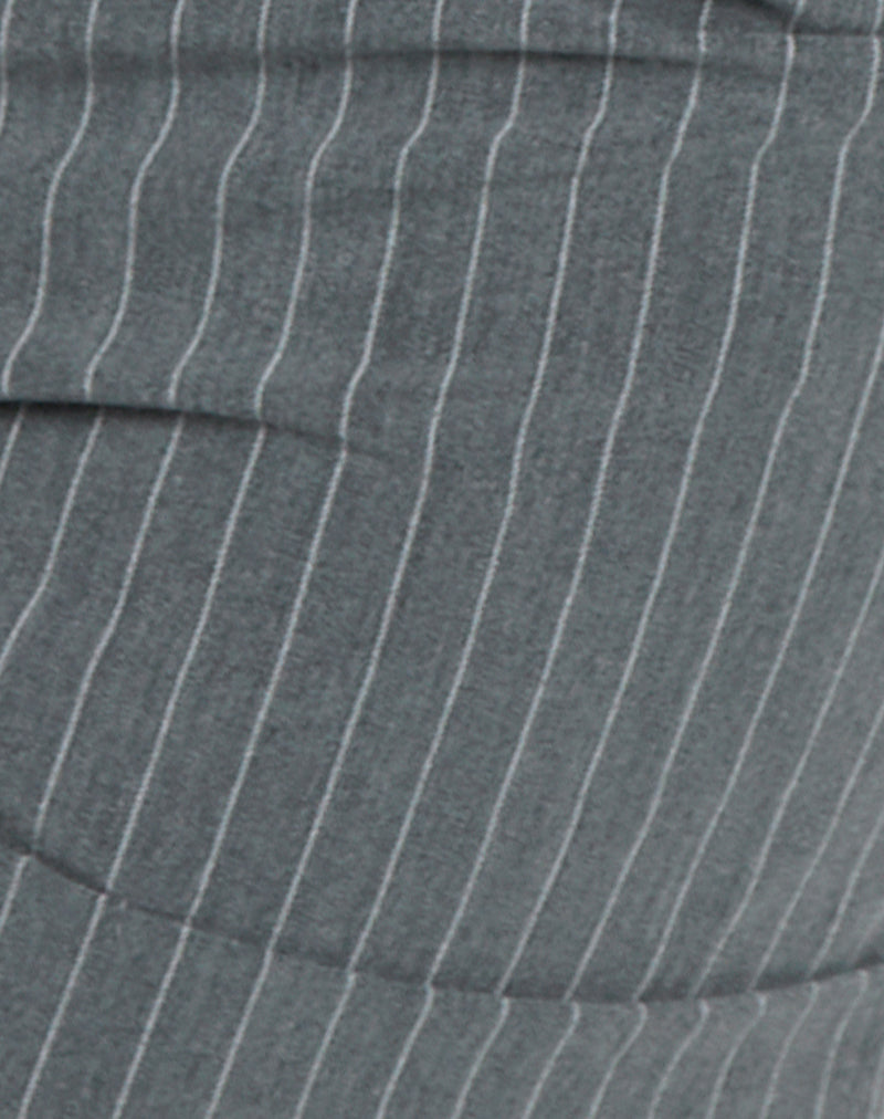 Image of Rivo Deep Hot Pants in Pinstripe Grey