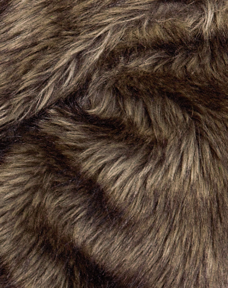 Image of Lupita Jacket in Faux Long Fur Brown