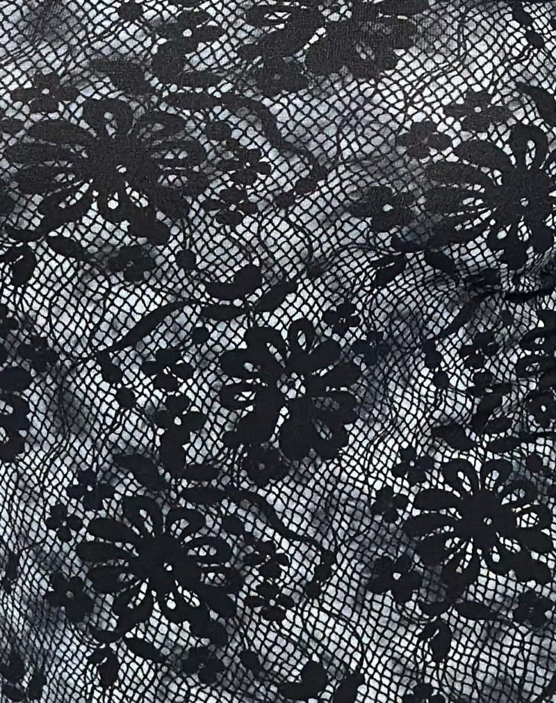 Image of Lutana Bardot Long Sleeve Top in Midnight Floral Grey