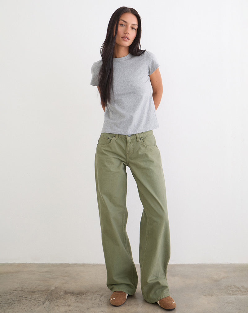 Image of Low Rise Parallel Jeans in Fern Green