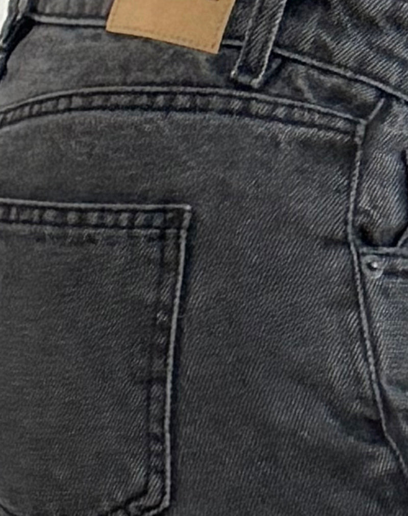 Image of Low Rise Parallel Jeans in Washed Black Grey