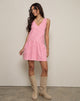 Image of Magare Mini Dress in Mini Gingham Peach