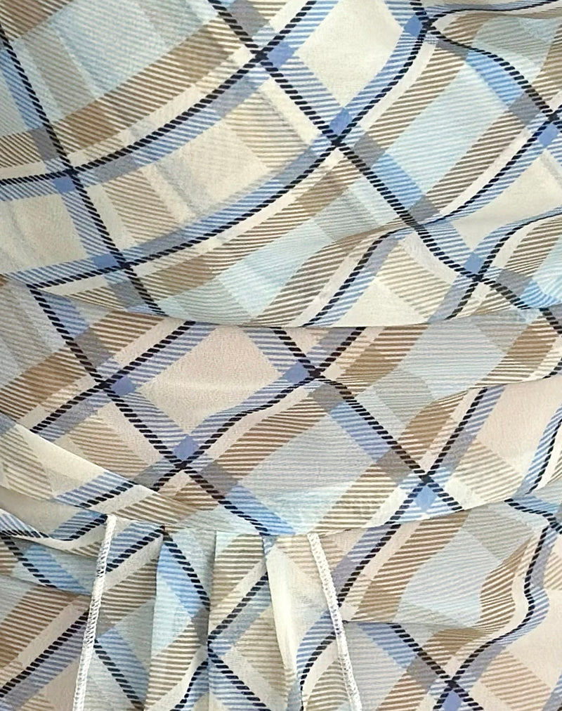 Image of Maida Top in Chiffon Vintage Blue Check
