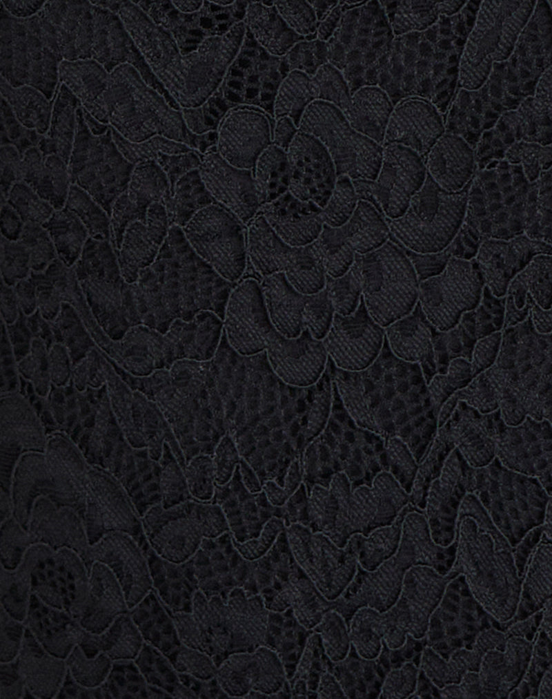 Image of Maizy Halterneck Bodysuit in Black Floral Lace