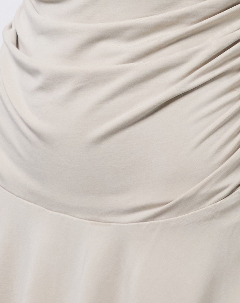 Image of Makani Mini Dress in Cupro Oatmilk
