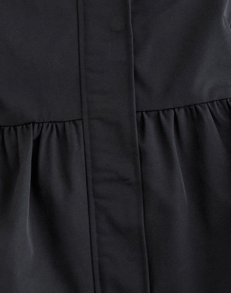 Image of Malcari Peplum Nylon Jacket in Black