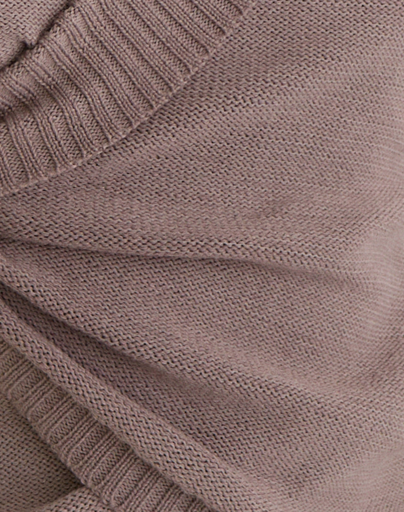 Image of Malya Top with Buckle in Knit Taupe