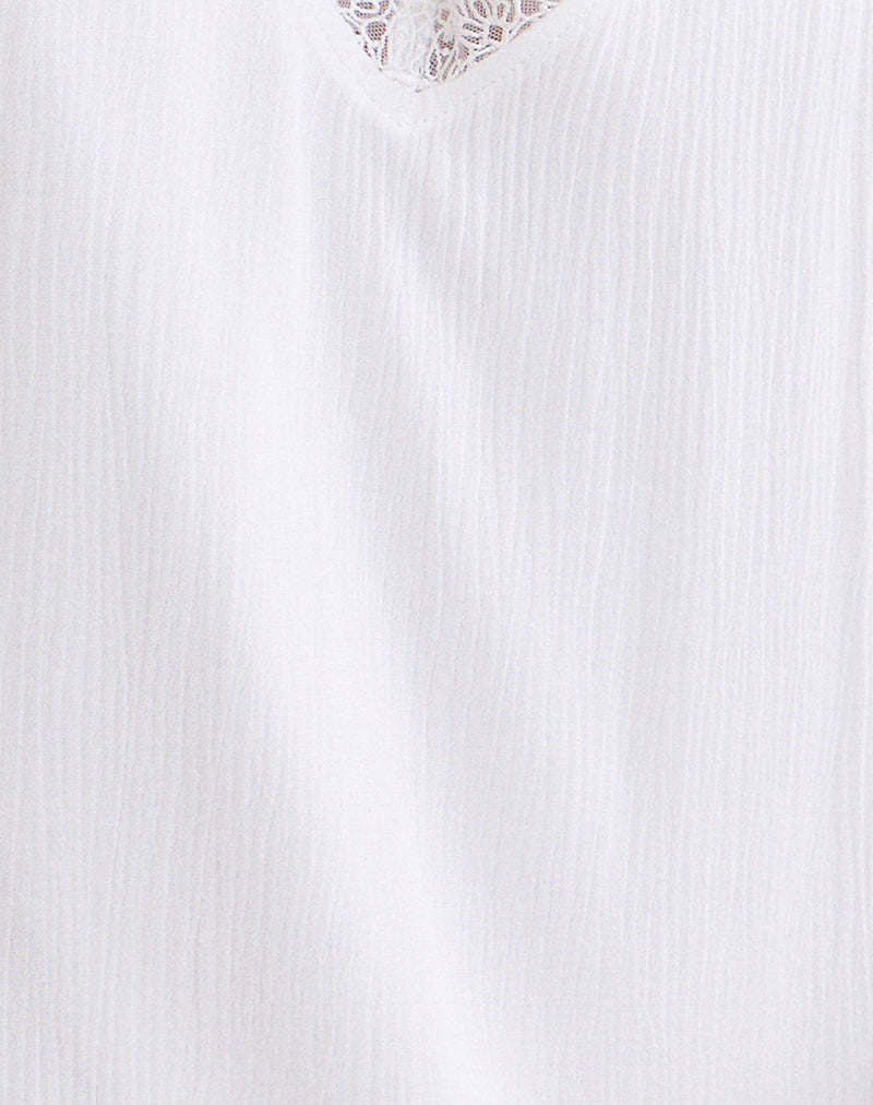 Image of Manika Plunge Babydoll Mini Dress in Rayon White