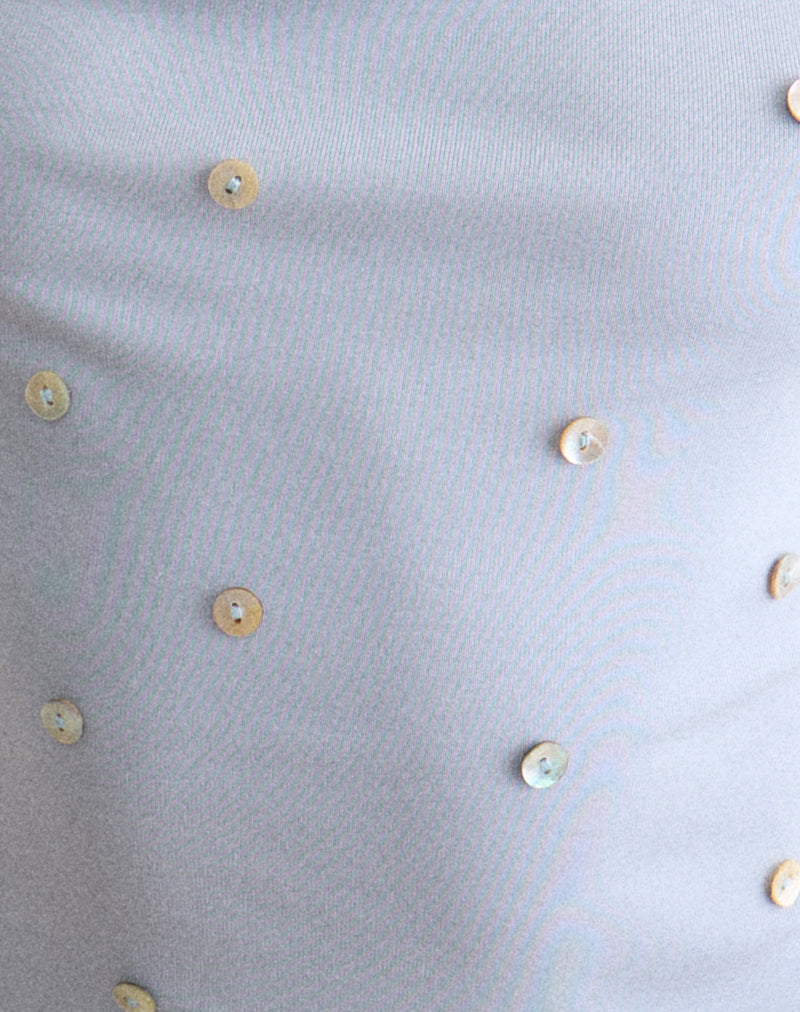 Image of Manya Backless Top in Dusty Blue