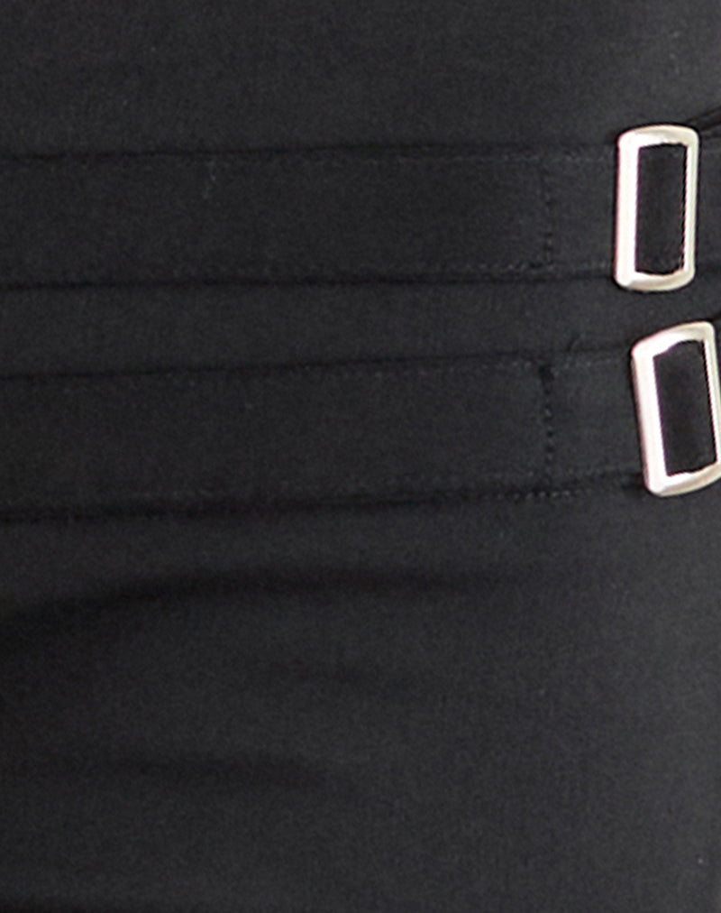 Image of Mardhu Trouser with Double Buckle in Tailoring Black