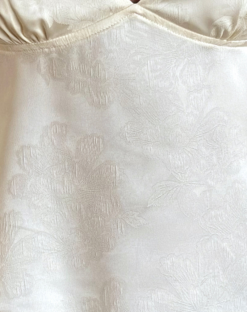 Image of Marinda Top in Satin Jacquard Ivory