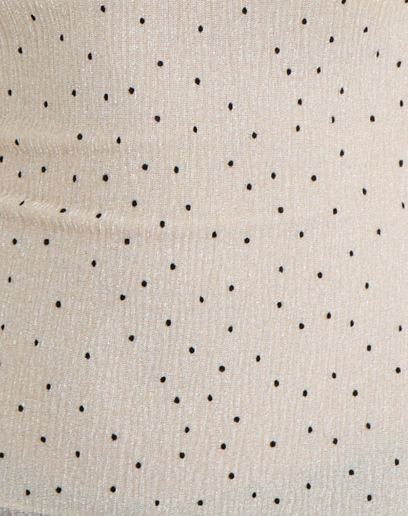 Image of Marista Top in Cream Polka Mesh Plisse