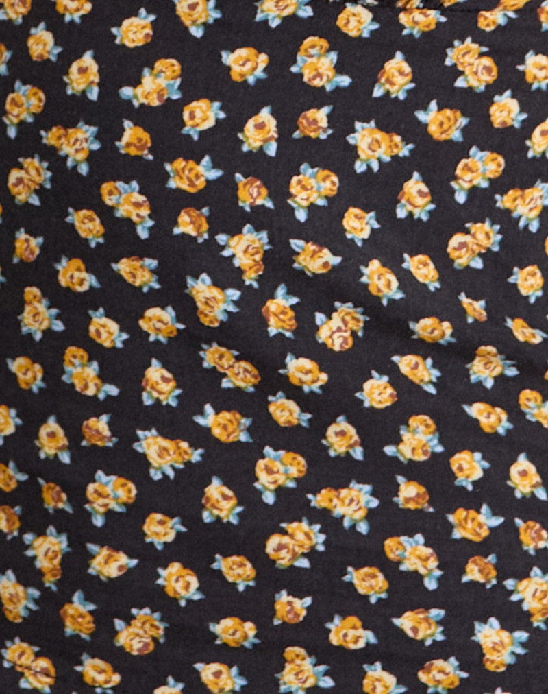 Image of Marsina Halterneck Top in Ditsy Floral Bronze