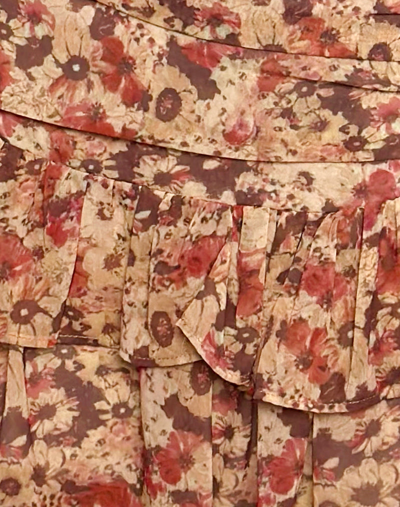 Image of Masama Frill Mini Skirt in Chiffon Rusty Flower