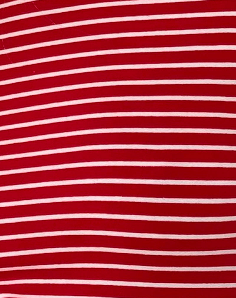 Image of Masha Mini Dress in Red and White Stripe Jersey