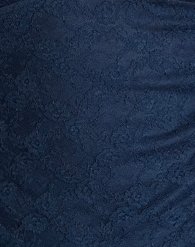 Image of Matua Halter Top in Clover Lace Navy