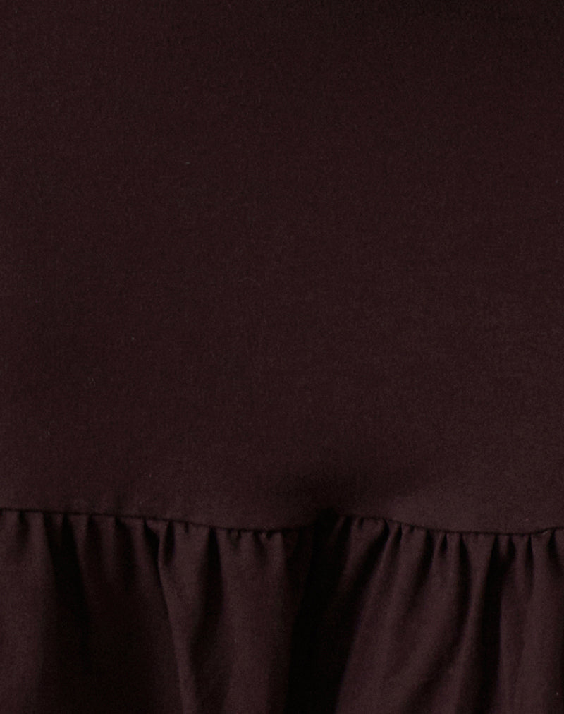 Image of Maufa Mini Dress in Jersey Bitter Chocolate