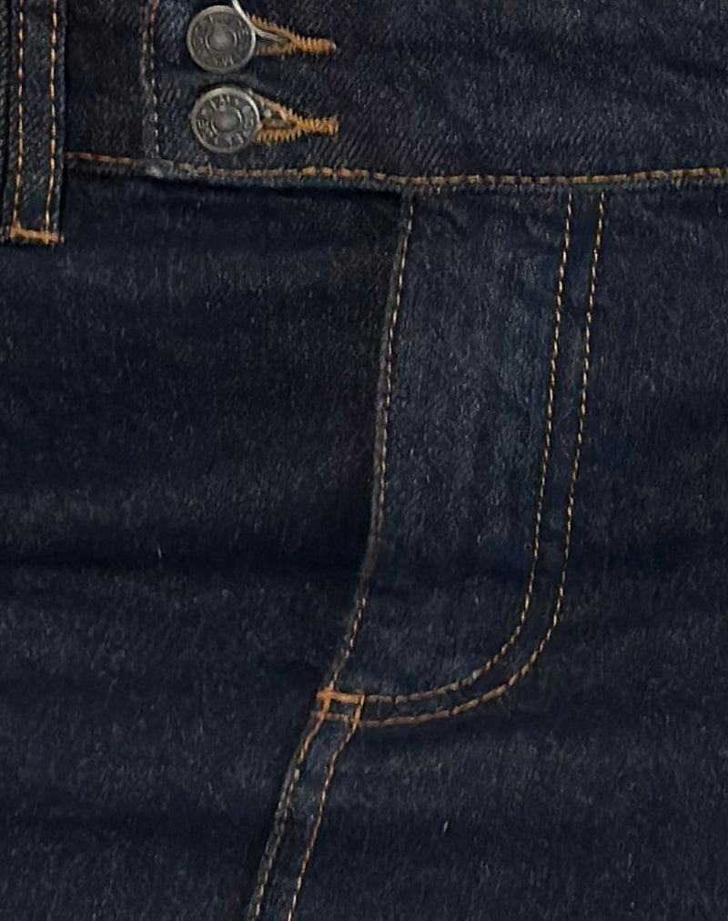 Image of Rigid Micro Denim Skirt in Indigo