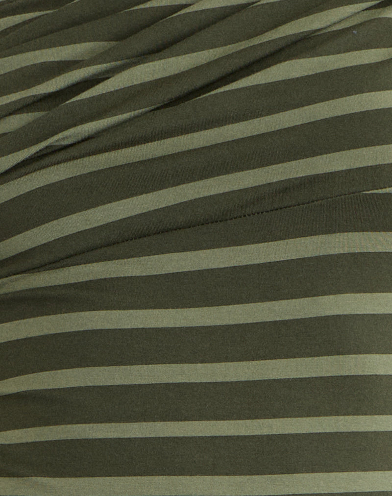 Image of Mausari Mini Dress in Wide Stripe Green