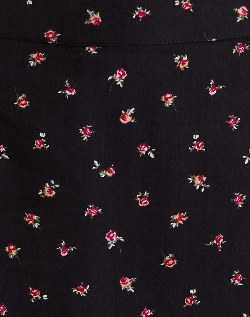 Image of Haruto Skort in Ditsy Rose Garden Black