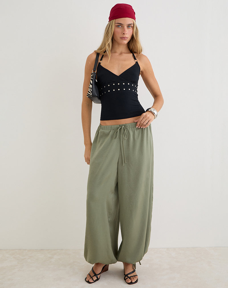 Image of Mayoti Top in Rayon Jersey Black with Studs