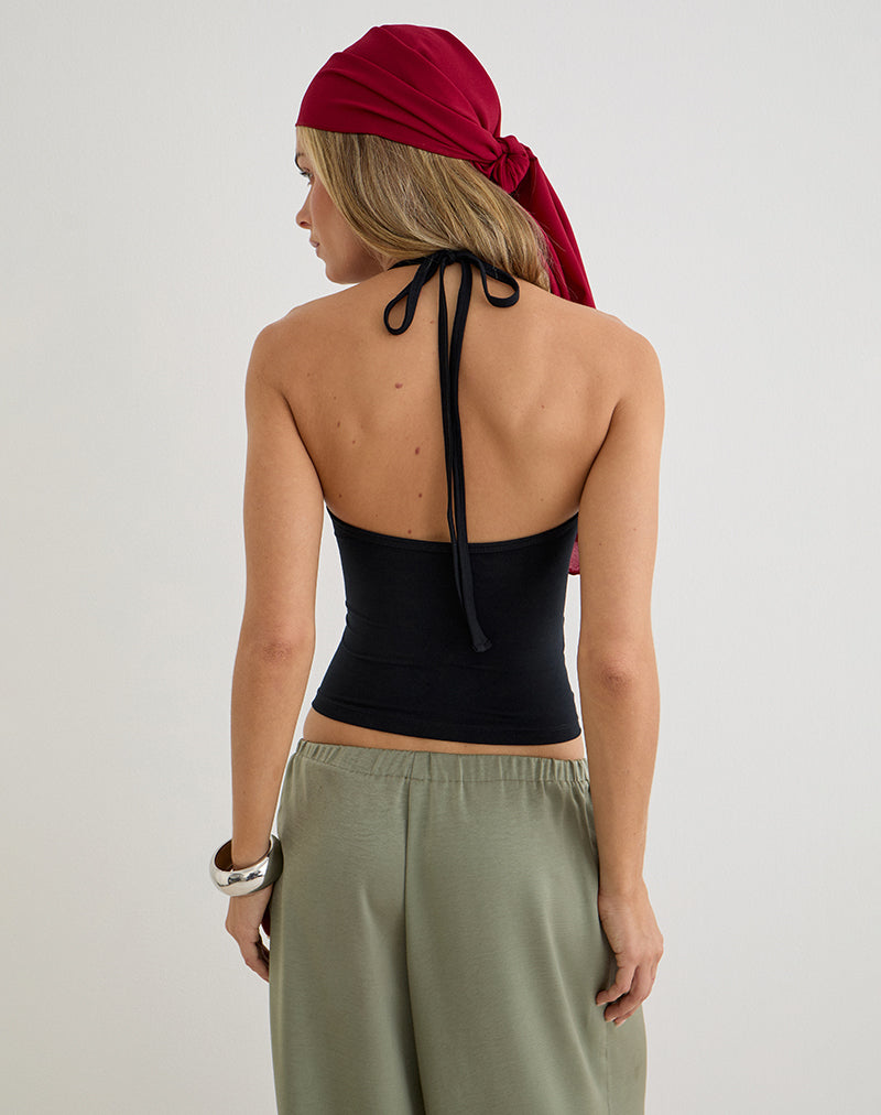 Image of Mayoti Top in Rayon Jersey Black with Studs