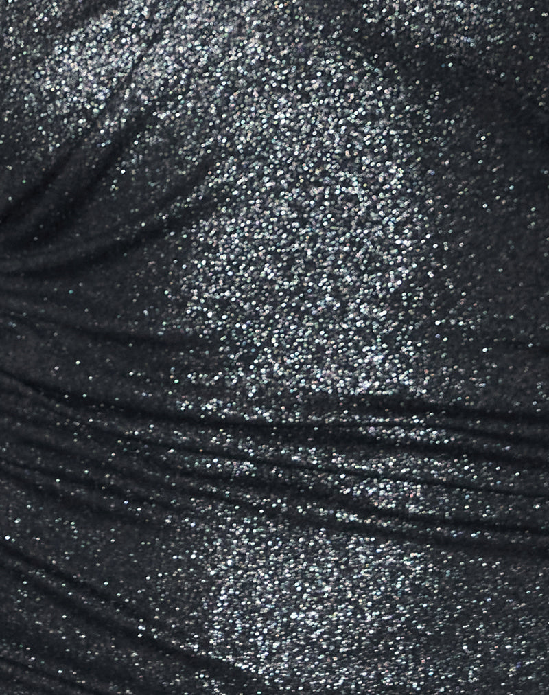 Image of Melia Batwing Top in Metallic Slinky Black
