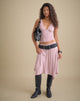 Image of Kaulu Midi Skirt in Cupro Dusty Pink with Rhinestones