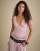 Image of Melika Top in Cupro Dusty Pink with Rhinestones